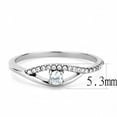 thumbnail image 2 of Womens Silver Rings High polished (no plating) 316L Stainless Steel Ring with AAA Grade CZ in Clear DA108, 2 of 5