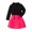 Black-F, variant on Penkiiy Toddler Girl's 3 Piece Outfits Plaid Tweed Jacket and Mini Skirt Set with Tee Top 6-7 Years Pink