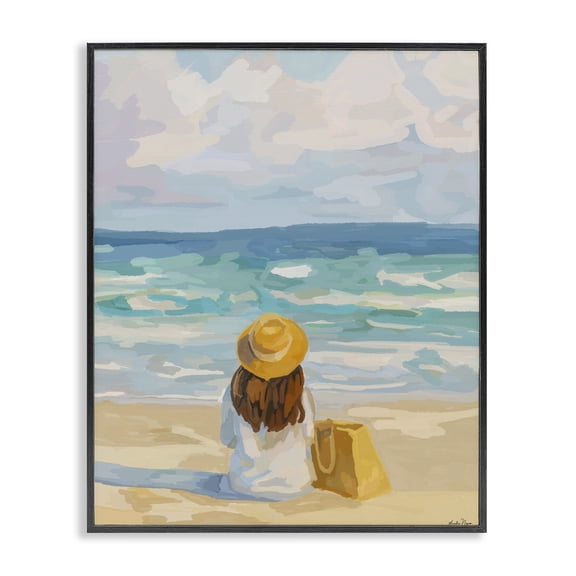 Stupell Industries Peaceful At The Beach Black Framed Giclee Art, design by Amelia Noyes
