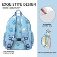 thumbnail image 5 of Blue Dog Paw Footprint Backpack for School,Cute School Bag,Schoolbag with Adjustable Shoulder Straps & Padded Back,15.25"x11.5"x5.25", 5 of 6