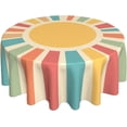 thumbnail image 5 of Boho Retro 70s Sun Round Tablecloth 60 Inch,Waterproof Heat Resistant Table Cloth Cover for Kitchen Dining Indoor Outdoor Farmhouse Decor, 5 of 6