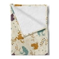 thumbnail image 2 of Nature Art Soft Flannel Fleece Throw Blanket, Animals Theme Colorful Frogs Pattern Plants Like Leaves and Branches Motifs, Cozy Plush for Indoor and Outdoor Use, 50" x 70", Multicolor, by Ambesonne, 2 of 5