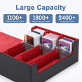 thumbnail image 5 of Card Deck Case for Trading Cards 1800+, Card Storage Box, Magnetic Closure Storage Box Game Cards Box Black+Red, 5 of 7