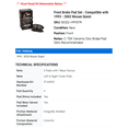thumbnail image 2 of Front Brake Pad Set - Compatible with 1993 - 2002 Nissan Quest 1994 1995 1996 1997 1998 1999 2000 2001, 2 of 2