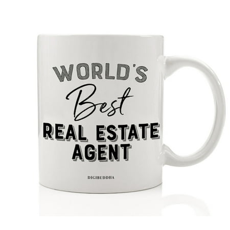 World's Best Real Estate Agent Mug Gift Idea Property Broker Buy Sell Settle New Home Licensed Agency House Apt Condo Christmas Holiday Thank You Present 11oz Ceramic Coffee Tea Cup Digibuddha