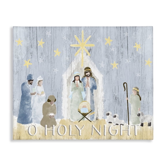 Stupell Industries Farmhouse Nativity Barn Stable Scene Canvas Art, 20 x 16, by Andi Metz