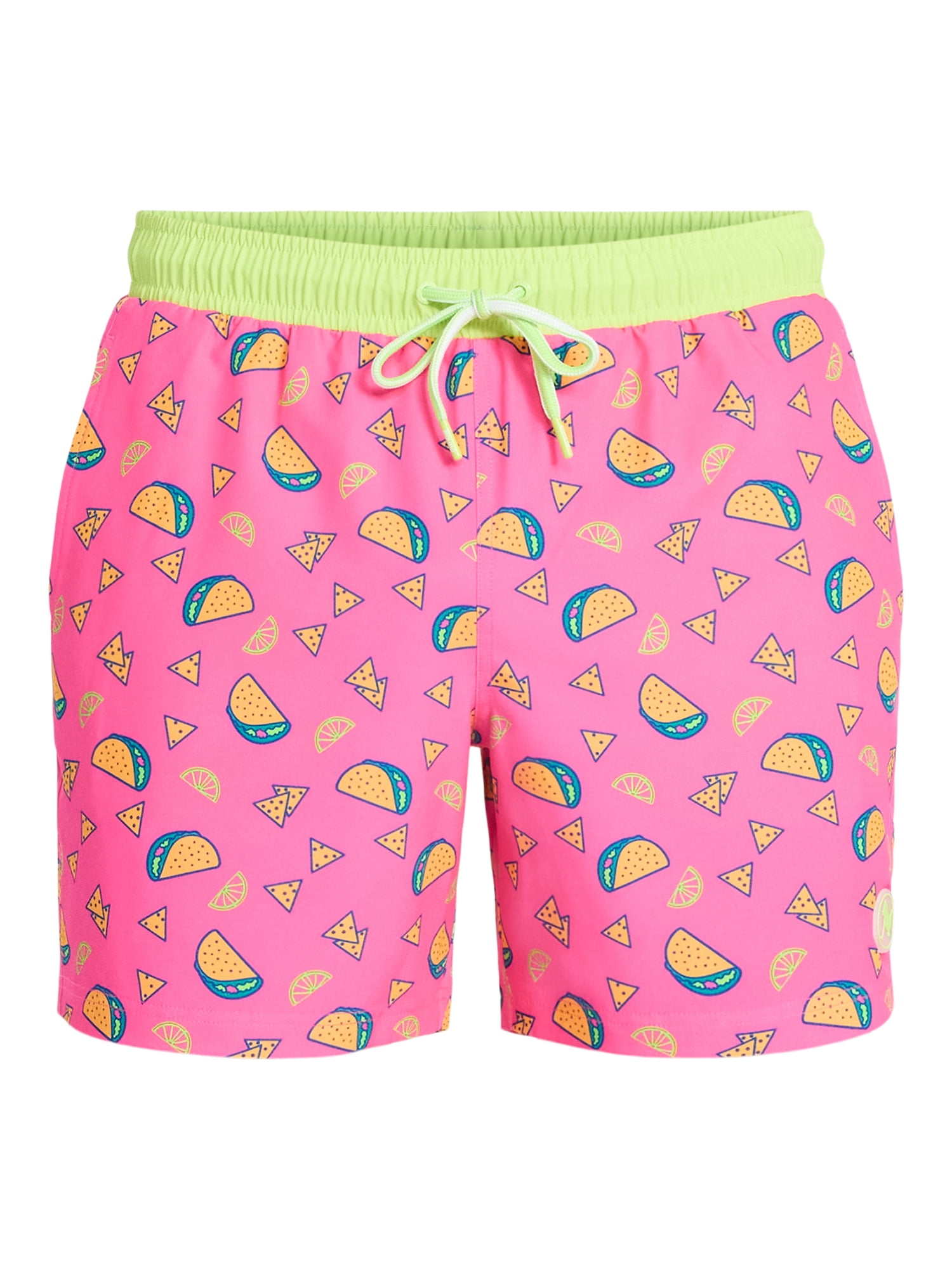 Birdie Bound Men's Printed Taco Tuesday Swim Trunks, Sizes S-3XL