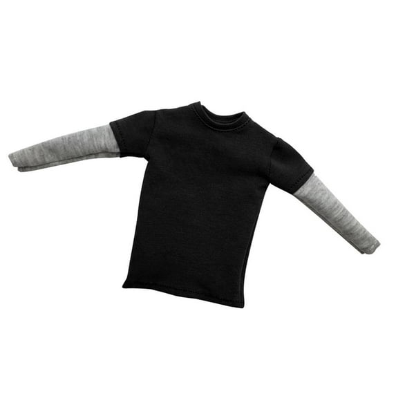 1/6 Black Long Sleeve Top Clothes Accessory For 12'' Male Action Figure