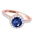 thumbnail image 2 of Mauli Jewels Rings for Women 1.10 Carat Diamond And Sapphire Ring 4-prong 14k Rose Gold, 2 of 6