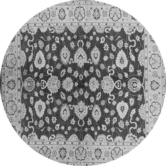 Ahgly Company Indoor Round Oriental Gray Traditional Area Rugs, 8' Round