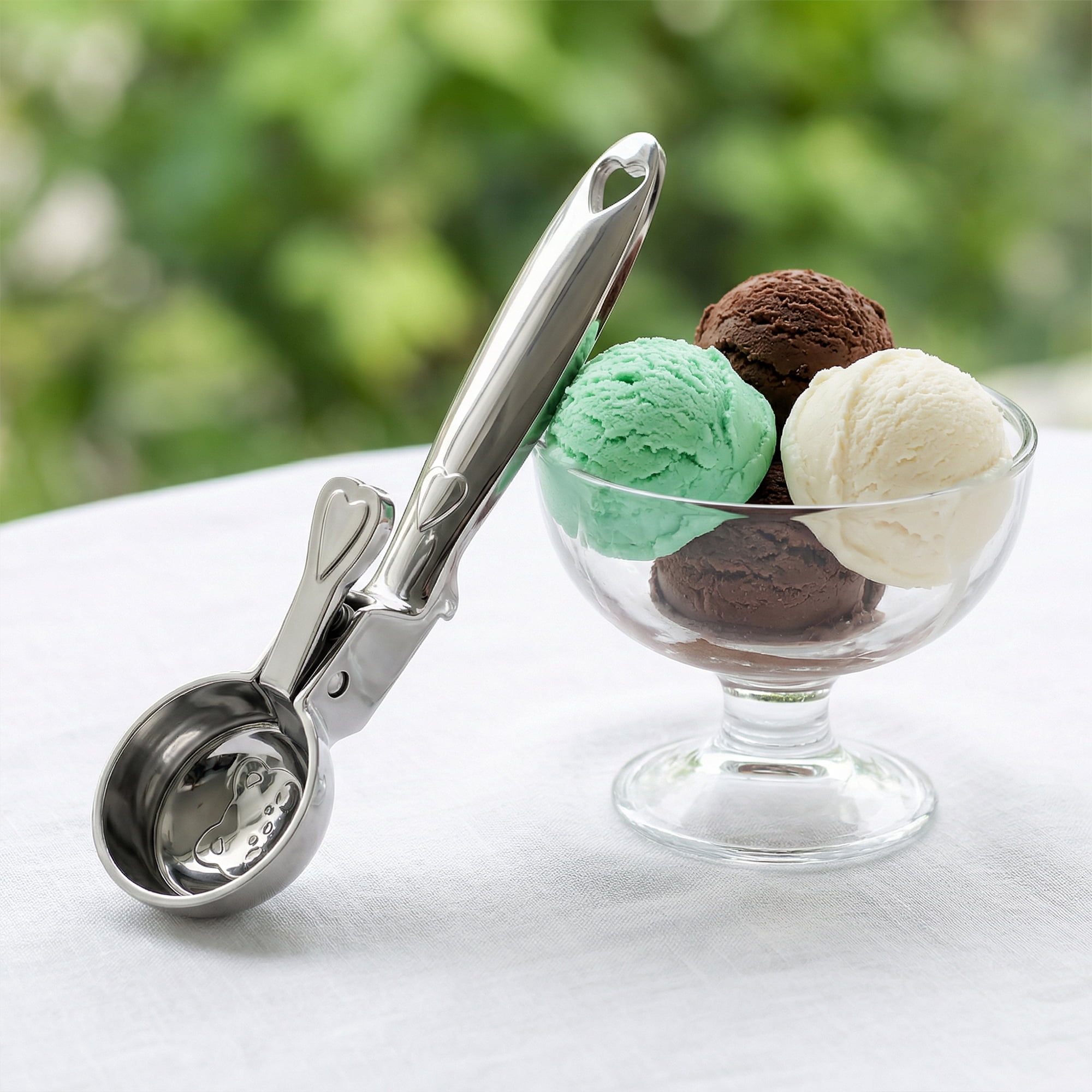 Unique Bargains Ice Cream Scoop 1 Pcs Zinc Ice Cream Scooper Silver A 7.1in
