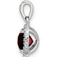thumbnail image 2 of Sterling Silver Rhod-Plate 1.05Garnet/Creat. White Sapphire Pendant (15 X 8.5) Made In China qp4825, 2 of 5