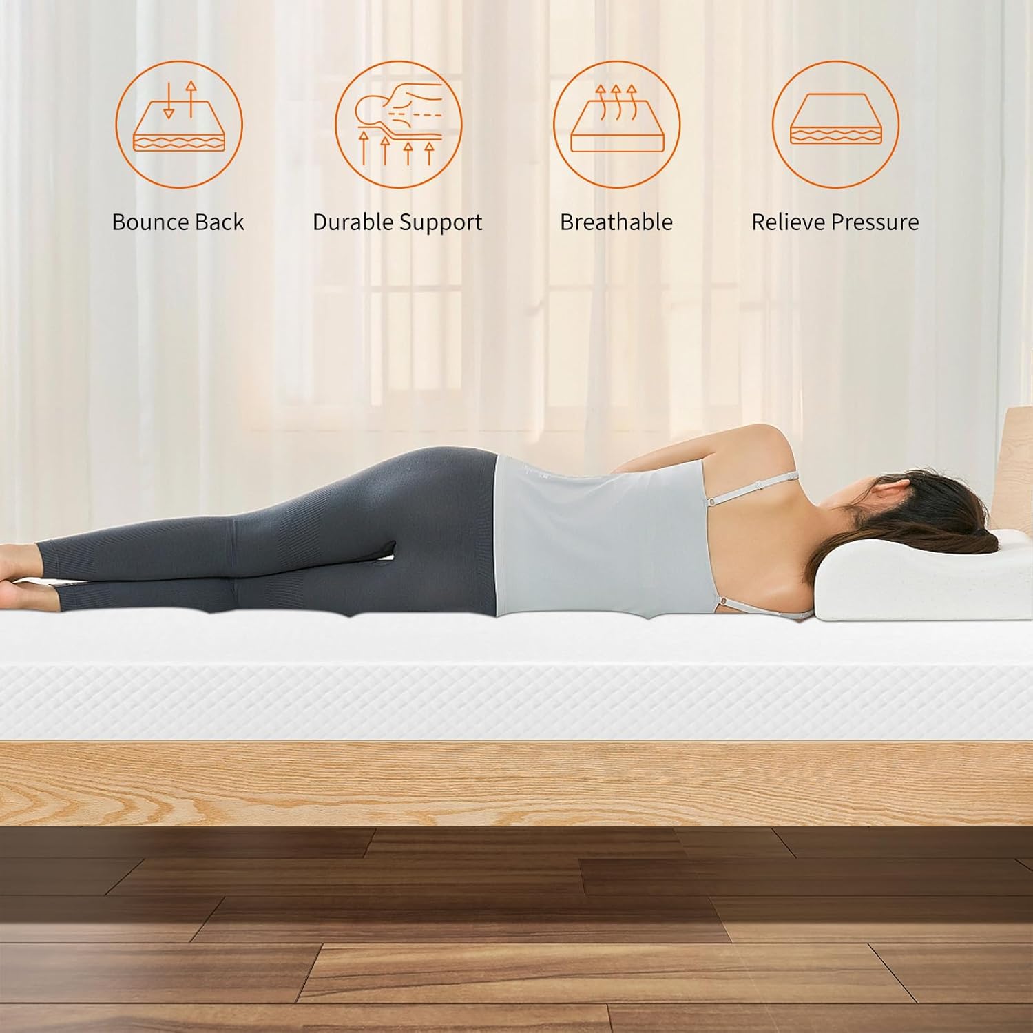 Dkelincs 5 inch Gel Memory Foam Mattress in a Box for Cool Sleep & Pressure Relief, Twin Size