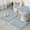 Blue Geometric Striped-1, variant on Blue Geometric Quatrefoil Pattern Bathroom Rugs Sets 3 Piece,Toilet Cover Set,Absorbent Non Slip Bathroom Mats Sets with U-Shaped Contour Rug Toilet Rug Set