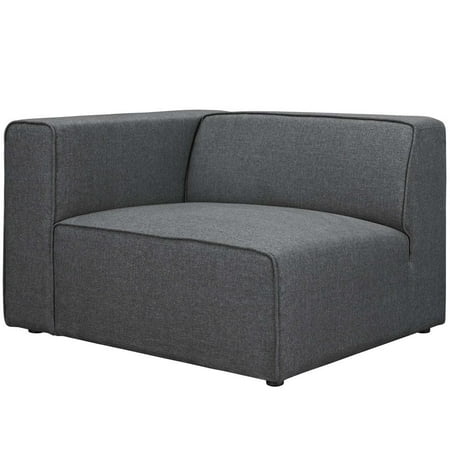 Modway Mingle Modern Style Polyester Fabric Left-Facing Sofa Chair in Gray