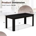 thumbnail image 2 of Moccha Wood Dining Table for 4-6 People, 63" Wood Rectangle Dinner Table, Modern Kitchen Table with L-Shaped Legs, 330lbs Weight Capacity, Farmhouse Dinette Table for Dining Room, Living Room, Black, 2 of 18