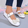 thumbnail image 4 of Willtoo Women's Dress Shoes Mary Jane Polka Dot Bow Ballet Flats Adjustable Buckle Strap Round Toe Non Slip Flat Shoes Party Wedding School Shoes, 4 of 5
