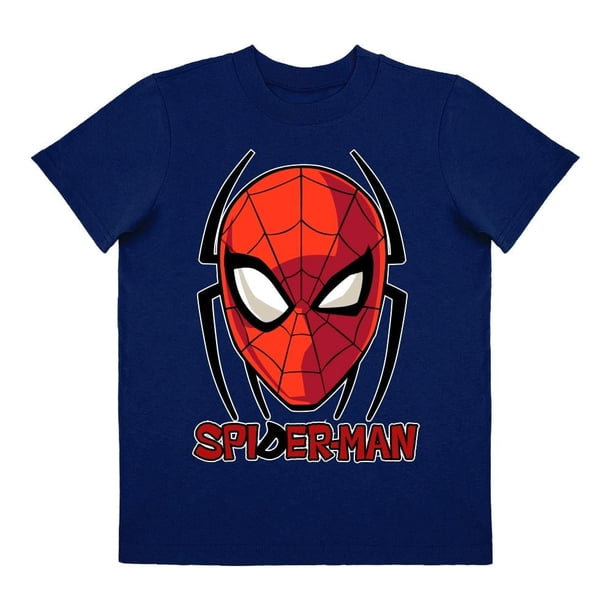 Playera Para Niño Marvel Spiderman Cuello Redondo Manga Corta Talla 10 Azul Marino