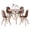 Brown, variant on Small Round Dining Table Set for 4, 31.5" Kitchen Table & 4 Clear Acrylic Chairs for Restaurant Bedroom Living Room, Space Saving White Table Chair Set of 4