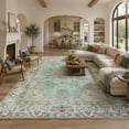 thumbnail image 4 of KAROSA Green Vintage Machina Washable Area Rug, Soft Low Pile Rug with Non-Slip TPR Backing,4'x6', 4 of 7