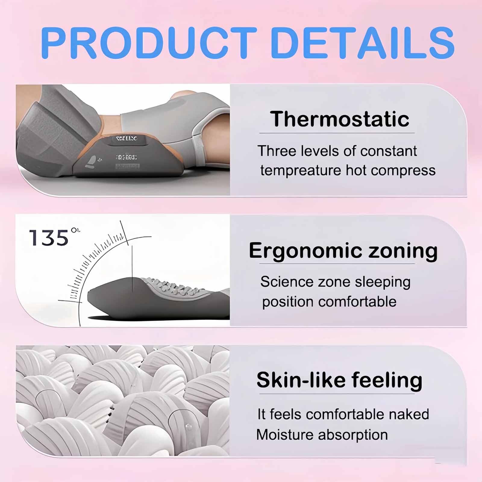 Triple Fusion Back Massager, 3-in-1 Back Massager with Traction Lifting and Vibration Massage and Heat Compress Against Pain, Sciatica Massager for Neck, Shoulder, Backs, Waist Wedge Bolster(Gray)