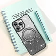 thumbnail image 6 of Compatible with iPhone 14 Pro Max 6.7 Inch Case Support for MagSafe, Plating Diamond Glitter Magnetic Case 2* Screen Protector Camera Protection Back Cover for iPhone 14 Pro Max Case -Black, 6 of 12