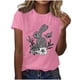 thumbnail image 2 of Camisas de Manga Corta para las Mujeres Moda Casual Impresión Cuello Redondo Suéter Tee Blusas, 2 of 4