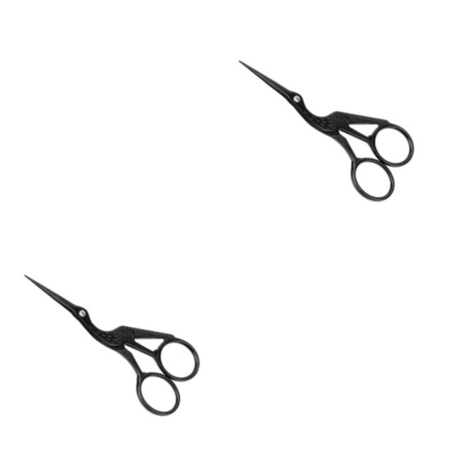 Kenally Tijeras profesionales de costura y costura de acero inoxidable para corte de precisión, tijeras de sastre, tijera de grúa, negro Grúa Tijera negra 2Conjunto
