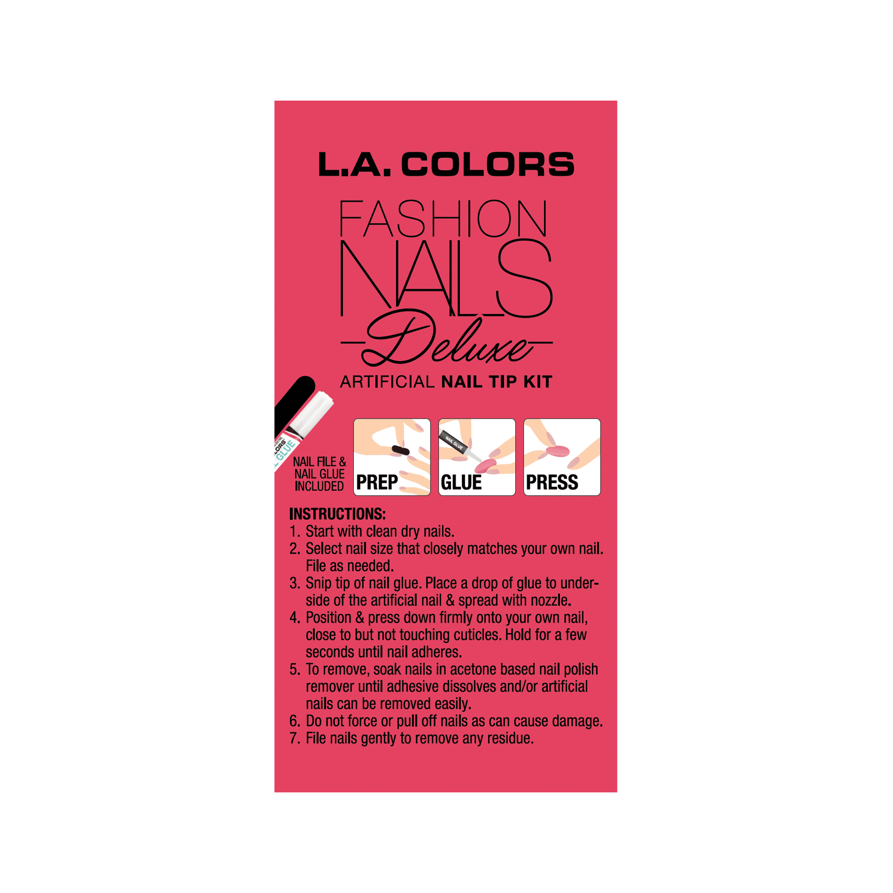 L.A. COLORS Deluxe Nail Tip, Cherry Charm, 26 Piece