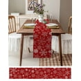 thumbnail image 4 of Table Runner 48 Inches Long for Kitchen Dining, Red Snowflake Christmas Dresser Scarf Farmhouse, Dining Table Decorations for Wedding/Parties, Winter Xmas Snow Snowflakes 13 x 48 In, 4 of 9