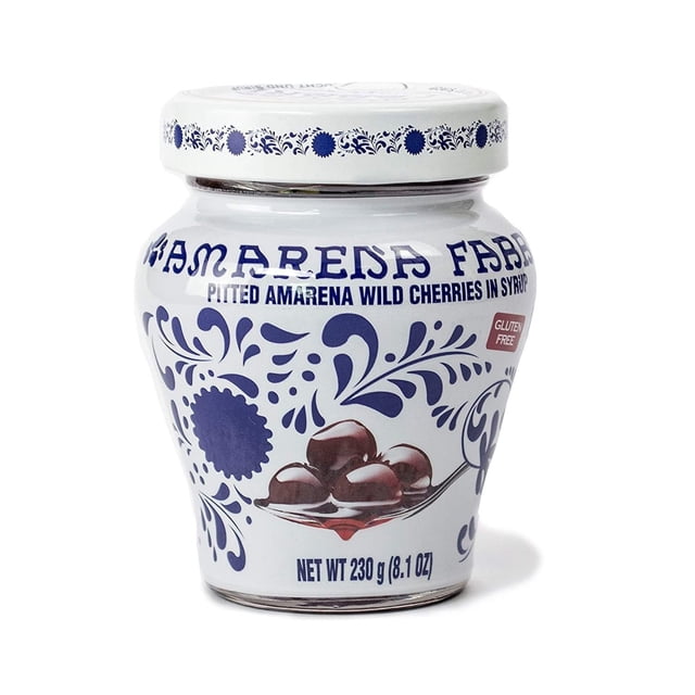 Amarena LZHF Wild Cherries in Syrup, Gluten Free, Non GMO, Vegan, 8oz