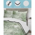 thumbnail image 4 of Quilts Twin Size Bedding Set, Shabby Sage Green Lightweight Quilted Comforter, Oil Painting Vintage Art Green White Soft Reversible Bedspread Coverlet with Pillow Covers for All Season, 68" x 86", 4 of 7