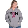 thumbnail image 4 of Breast Cancer Awareness Mom Fighter Womens Plus Size Graphic Zipper Hoodie Brisco Brands 2X, 4 of 5