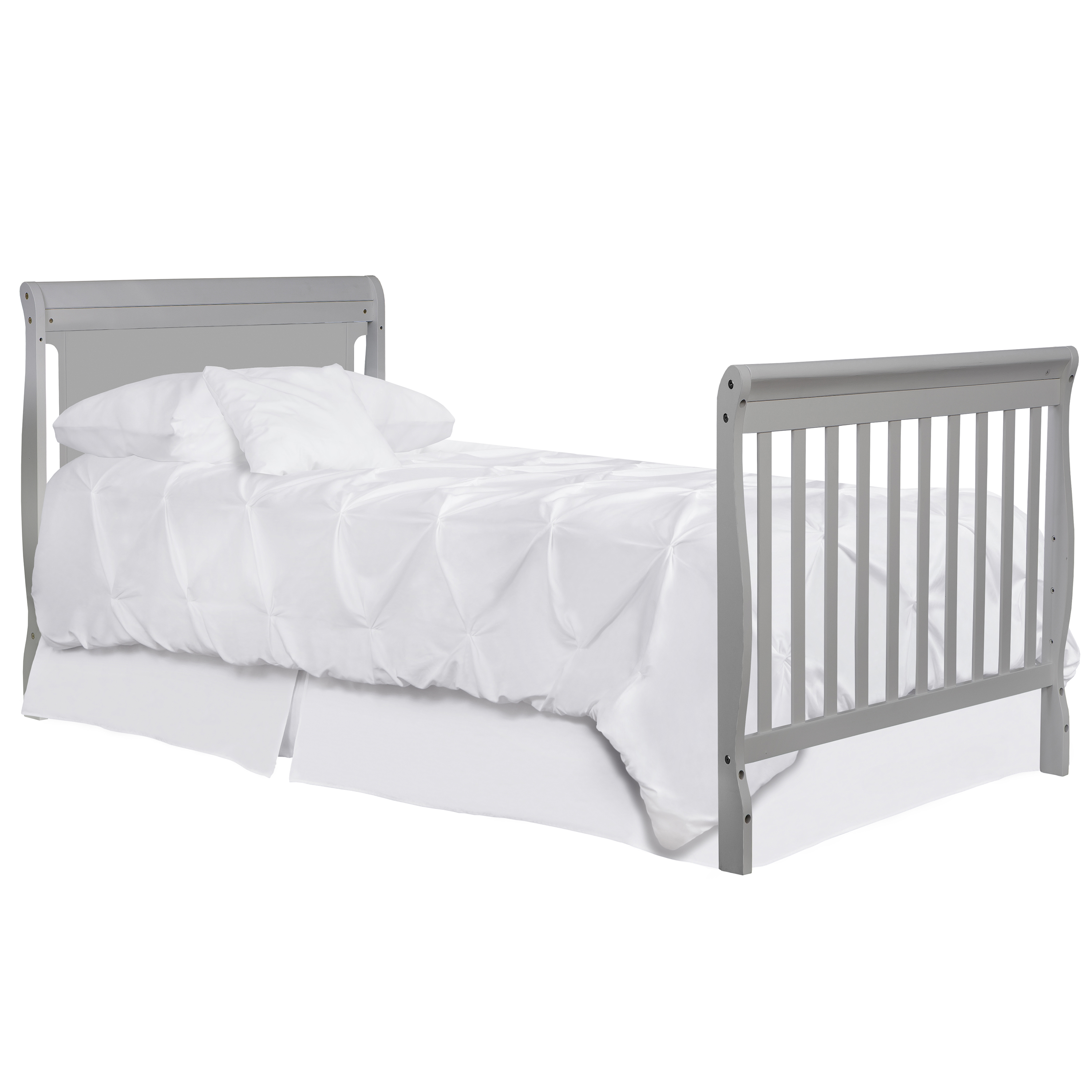 Dream On Me Mini Crib Bed Rail, Pebble Gray
