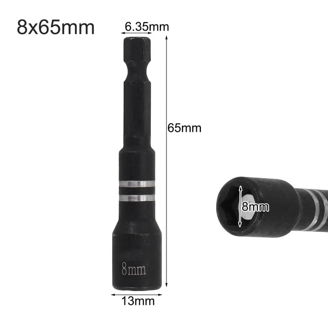 Écrou Magnétique 8mm Tournevis Adaptateur Hexagonal Clé 8x65mm