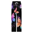 thumbnail image 4 of Dreamy Purple Butterfly Pattern (105)-1 Pajama Pants Loose Pajamas Female Breathable Home Trousers Leisure Sleeping Pants Large Size, 4 of 6