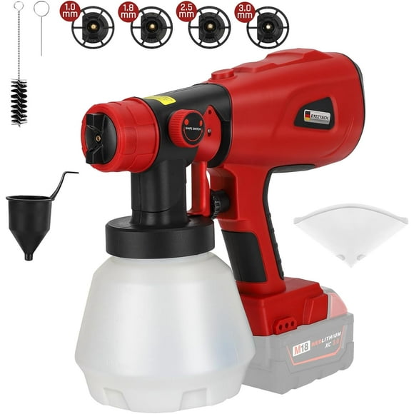 Paint Sprayer for Milwaukee M18 18V Battery, Spray Paint Gun with Brushless Motor and Copper Nozzle, 200W Cordless Paint Sprayer for Home Interior and Exterior, House Paint(Battery Not Included)