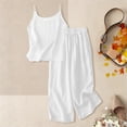 thumbnail image 5 of XXWXYD Linen Sets for Girls 2 Piece Summer Travel Vacation Outfits Spaghetti Strap Tank Top and Pants Teen Girl Fashion Beach Outfit, 5 of 7