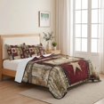 thumbnail image 5 of Queen Quilt Set 90''x96'', Texas Star Farm Lightweight Summer Bedspread Coverlet Set with 2 Pillow Shams, Country Wood Grain Vintage Western Breathable All Season Quilt Bedding for Bedroom/Guest Room, 5 of 9