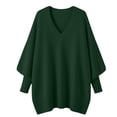 thumbnail image 7 of SeekIslan Women's Sweaters with V Neck Long Sleeve Loose Knit Poncho Pullover, 7 of 7
