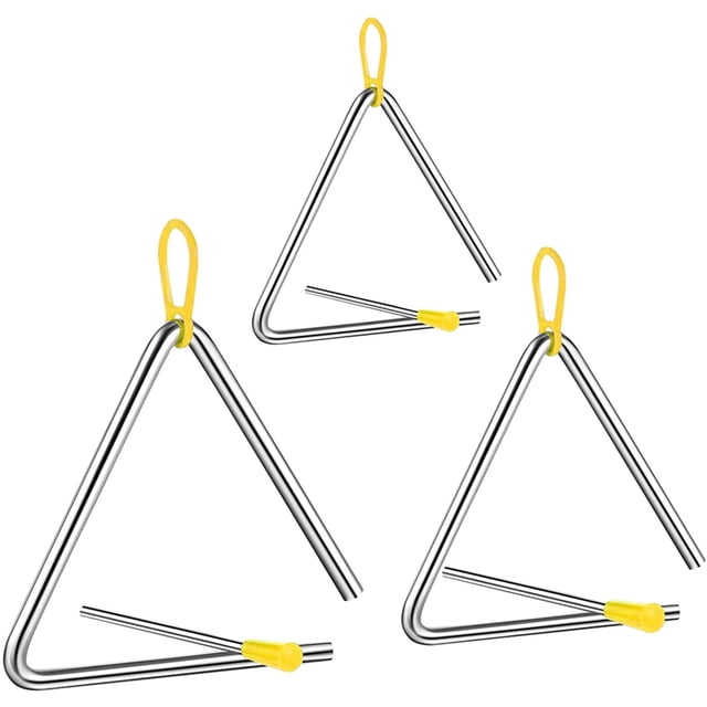Triangle Musical, Instrument de Percussion à Main Triangle Musical, Instrument Triangle avec Batteur, Instrument Triangle, Triangles Musicaux pour Enfants