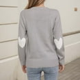 thumbnail image 6 of Women Cute Heart Sweaters Crew Neck Valentines Day Sweater Long Sleeve Casual Ribbed Knit Pullover Top Gray, S, 6 of 6