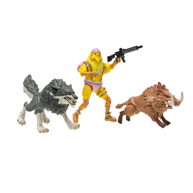 Figuras de acción FORTNITE, modo dúo de lobos y jabalíes con arma