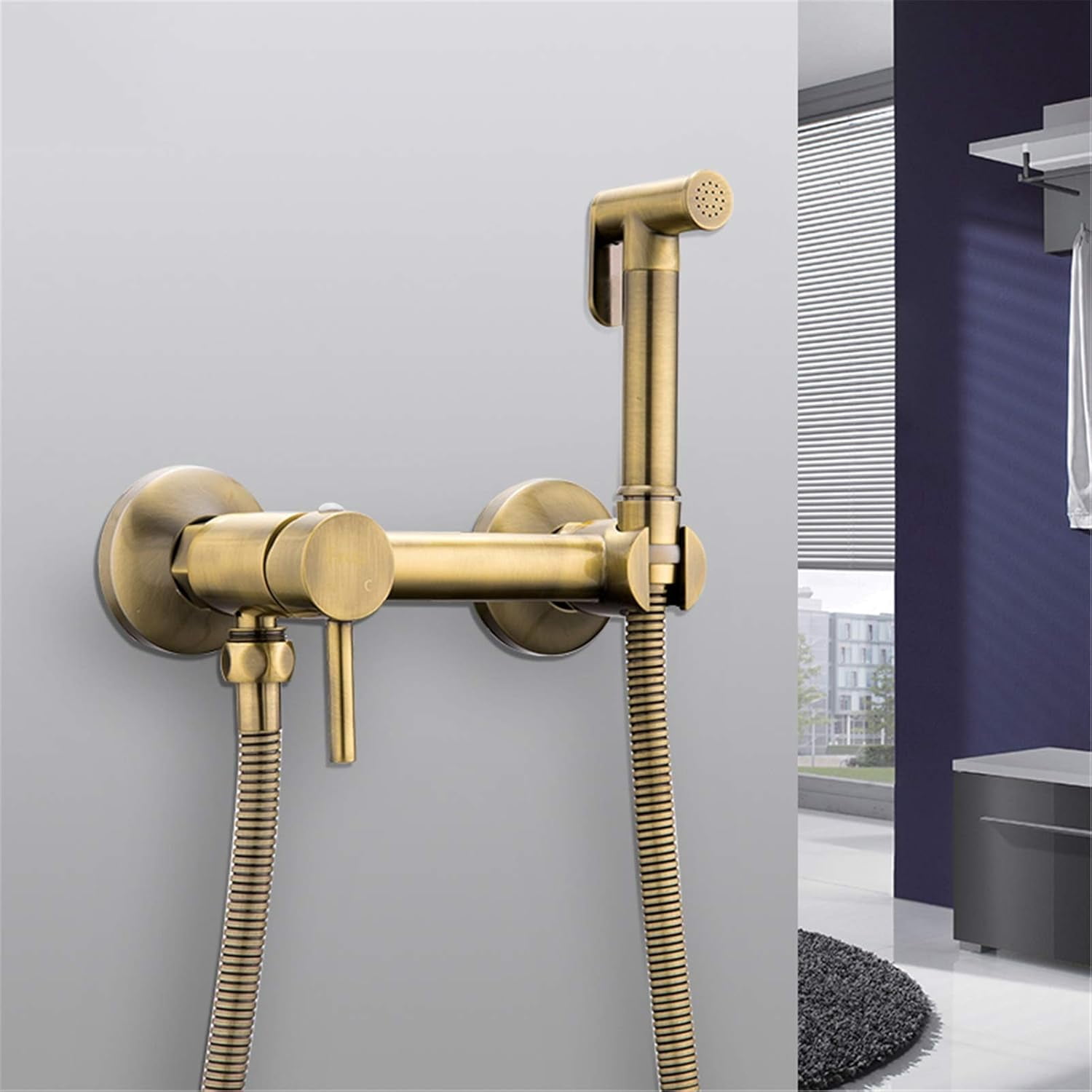 Bidet Faucet, Cloth Diaper Sprayer Kit, Hand Held Sprayer Shattaf Toilet Attachment for Pet Bath/Personal Hygiene,Square Head