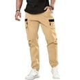thumbnail image 5 of WTOBBY Men's Outdoor Lightweight Jogging Trousers for Hiking and Work, Sports Casual Multi-Pocket Design, Breathable and Functional for Active Wear,Khaki S, 5 of 6