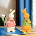 thumbnail image 3 of Paokuoon Rabbit Ornament Rabbit Ornament Realistic Synthetic Resin Couple Bunny Office Figurine, 3 of 7