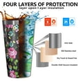 thumbnail image 3 of 16oz Tumblers Pioneer Flower Floral Print Pattern Stainless Steel Vacuum Insulated Double Wall Travel Tumbler Cups Mug with Lid and Straw,Cleaning Brush for Coffee,Tea, 3 of 4