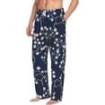 thumbnail image 2 of Sigee Cherry Blossoms on Navy Background Print Men's Pajama Pants - Soft Lounge Sleep Bottoms with Elastic Waistband and Pockets-XX-Large, 2 of 9