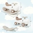 thumbnail image 3 of Costway Convertible Rocking Horse & Sliding Car with Detachable Balance Board White, 3 of 10