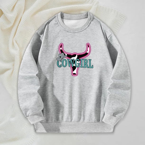 Sudadera de cuello redondo para mujer, ropa deportiva holgada, jersey de cuello redondo a la moda, sudaderas, ropa de calle para vacaciones deportivas M Yinane Sudaderas con cuello redondo